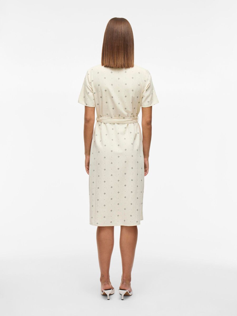 VILA SHORT SLEEVED MIDI DRESS, Super Light Natural Melan, highres - 14105080_SuperLightNaturalMelan_1169769_004.jpg