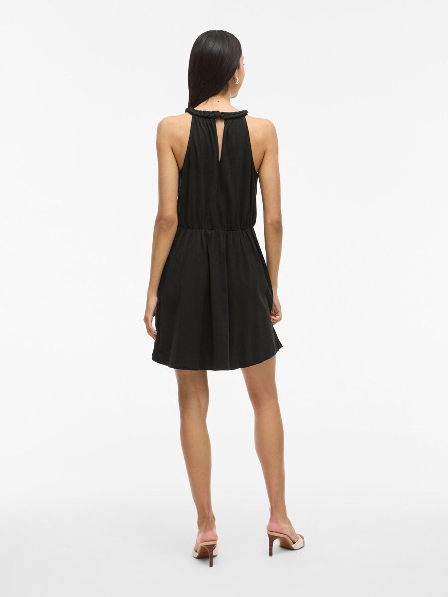 VILA VIMILLA HALTER KORTE JURK, Black, highres - 14110013_Black_004.jpg