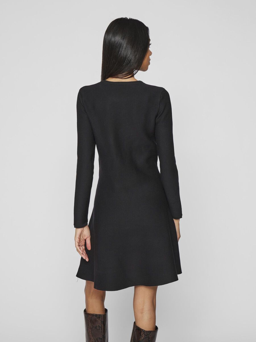 VILA SHORT KNITTED DRESS, Black Beauty, highres - 14104662_BlackBeauty_004.jpg