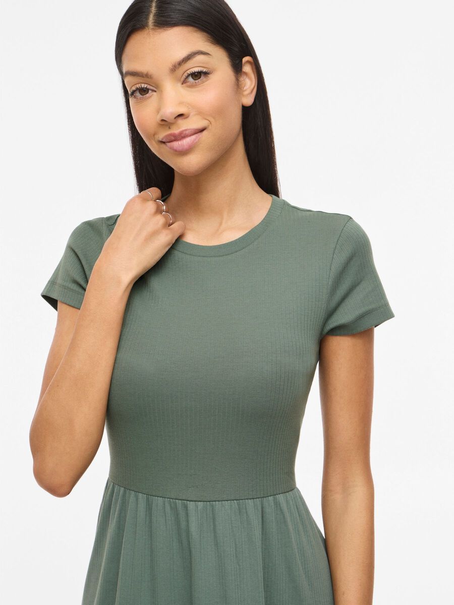 Carousel image - VIHOLLIE - &Agrave; MANCHES COURTES ROBE MI-LONGUE, Laurel Wreath | 3