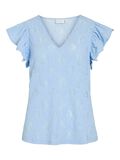 VILA VIKARLA V-HALS TOP MET KAPMOUWEN, Kentucky Blue, highres - 14114869_KentuckyBlue_001.jpg