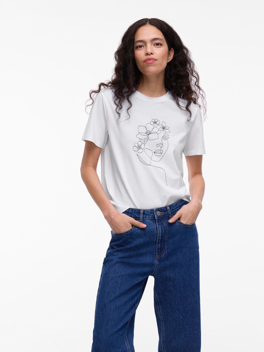 VILA VINORA ROUND NECK T-SHIRT, Bright White, highres - 14103448_BrightWhite_1239961_003.jpg