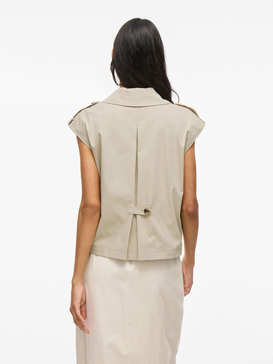 VILA VIEMELIE TRENCH WAISTCOAT, Feather Gray, highres - 14104086_FeatherGray_004.jpg
