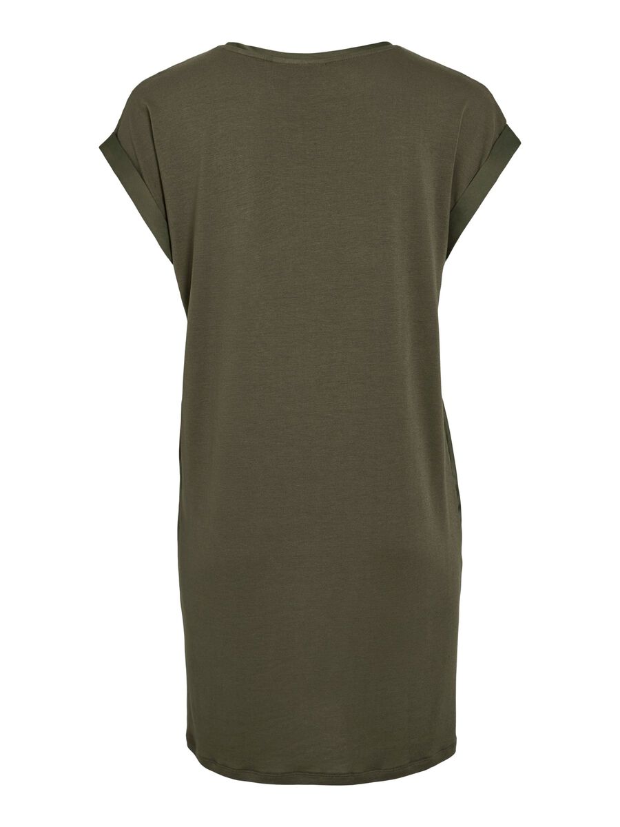 VILA SHORT SLEEVED SHORT DRESS, Dusty Olive, highres - 14109618_DustyOlive_002.jpg