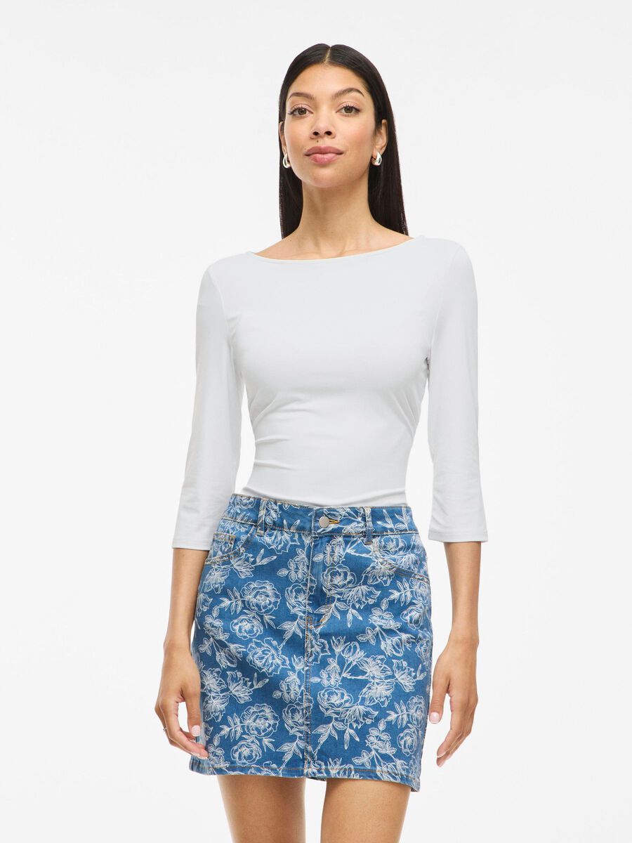VILA VIKENZA BOATNECK SHORT SLEEVED TOP, Optical Snow, highres - 14113459_OpticalSnow_003.jpg