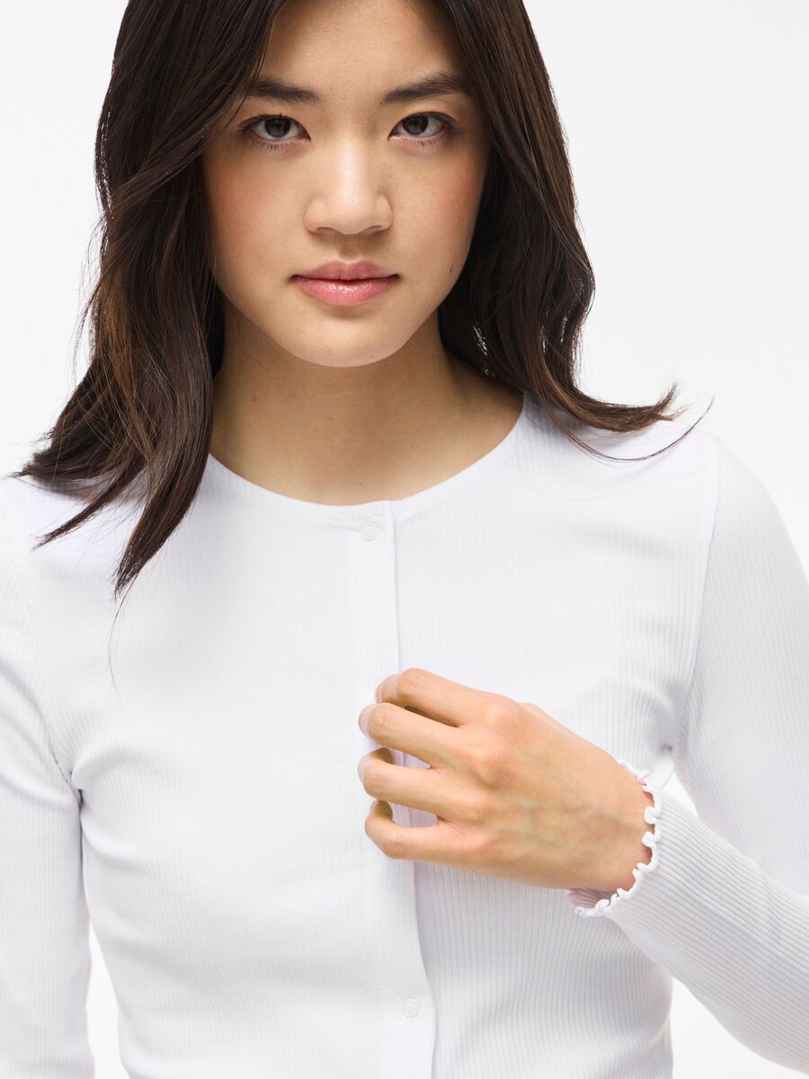 Carousel image - VIABENIA ROUND NECK LONG SLEEVED TOP, Optical Snow | 3