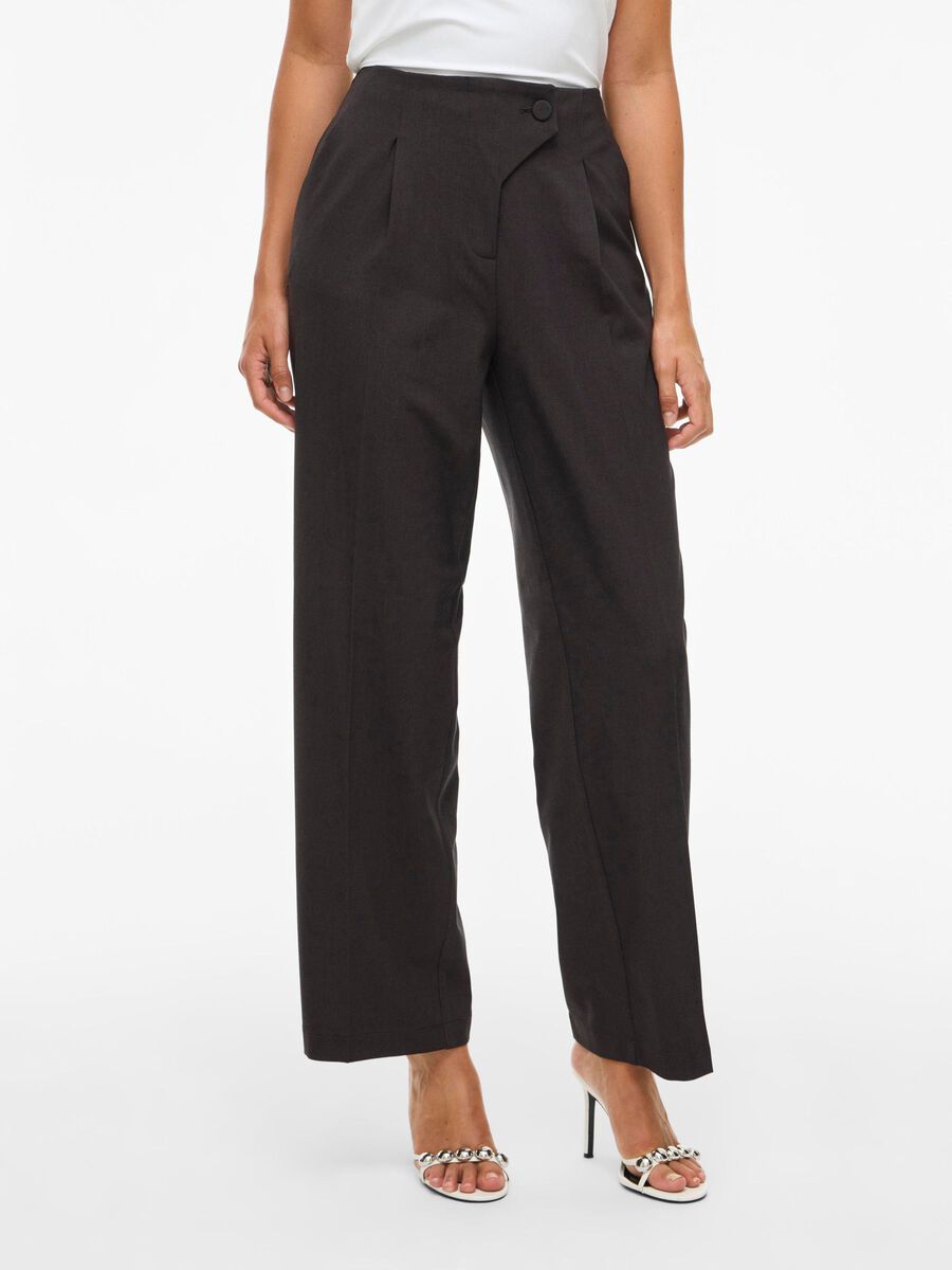 VILA VIAMOI TAILORED TROUSERS, Dark Grey Melange, highres - 14107589_DarkGreyMelange_003.jpg