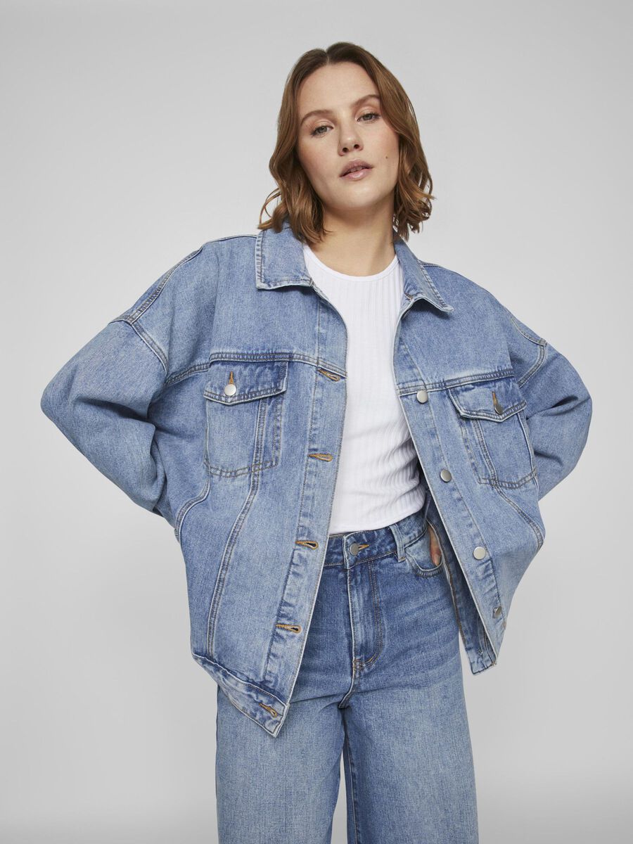 Vila OVERSIZE VESTE EN JEAN, Light Blue Denim, highres - 14092331_LightBlueDenim_003.jpg
