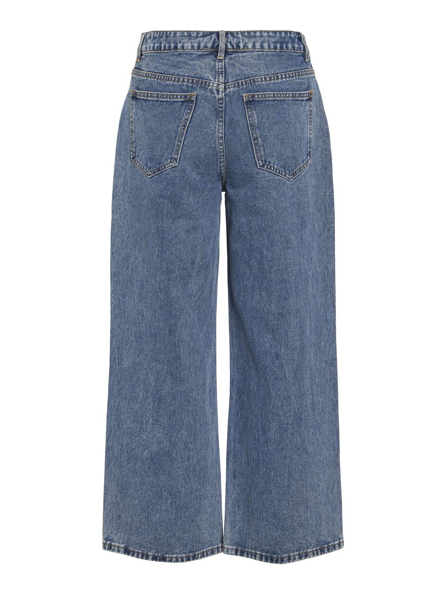VILA NORMAALIVYÖTÄRÖISET WIDE FIT -FARKUT, Medium Blue Denim, highres - 14105846_MediumBlueDenim_002.jpg