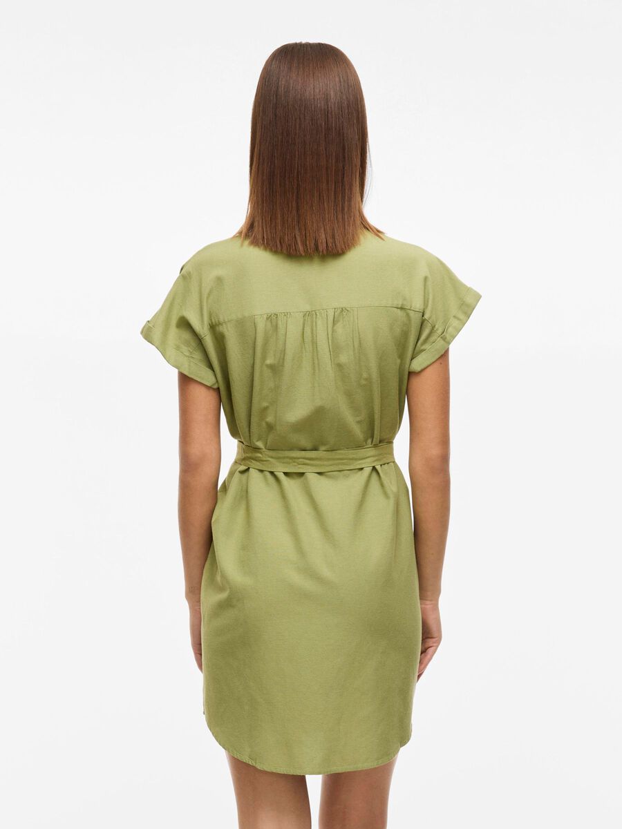 VILA SHORT SLEEVED SHORT DRESS, Sage, highres - 14105084_Sage_004.jpg