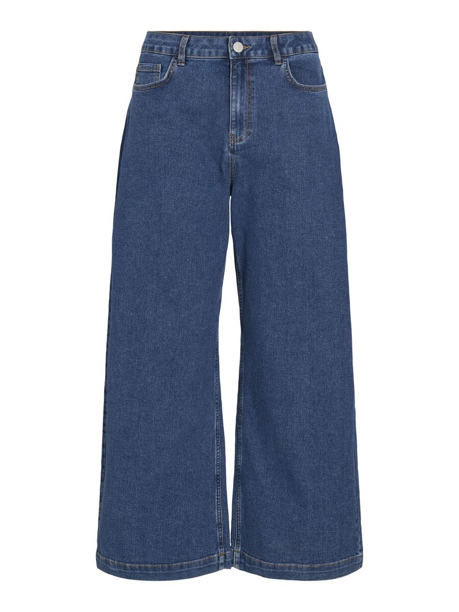 VILA TAILLE HAUTE JEAN JUPE-CULOTTE, Medium Blue Denim, highres - 14104639_MediumBlueDenim_001.jpg
