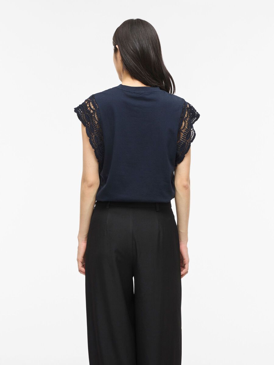 Carousel image - VIMANDALA ROUND NECK SLEEVELESS TOP, Navy Blazer | 2