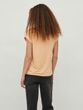 Vila SATIN LOOK SHORT SLEEVED TOP, Apricot Ice, highres - 14059563_ApricotIce_004.jpg