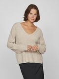 VILA V-NECK KNITTED PULLOVER, Natural Melange, highres - 14094217_NaturalMelange_003.jpg