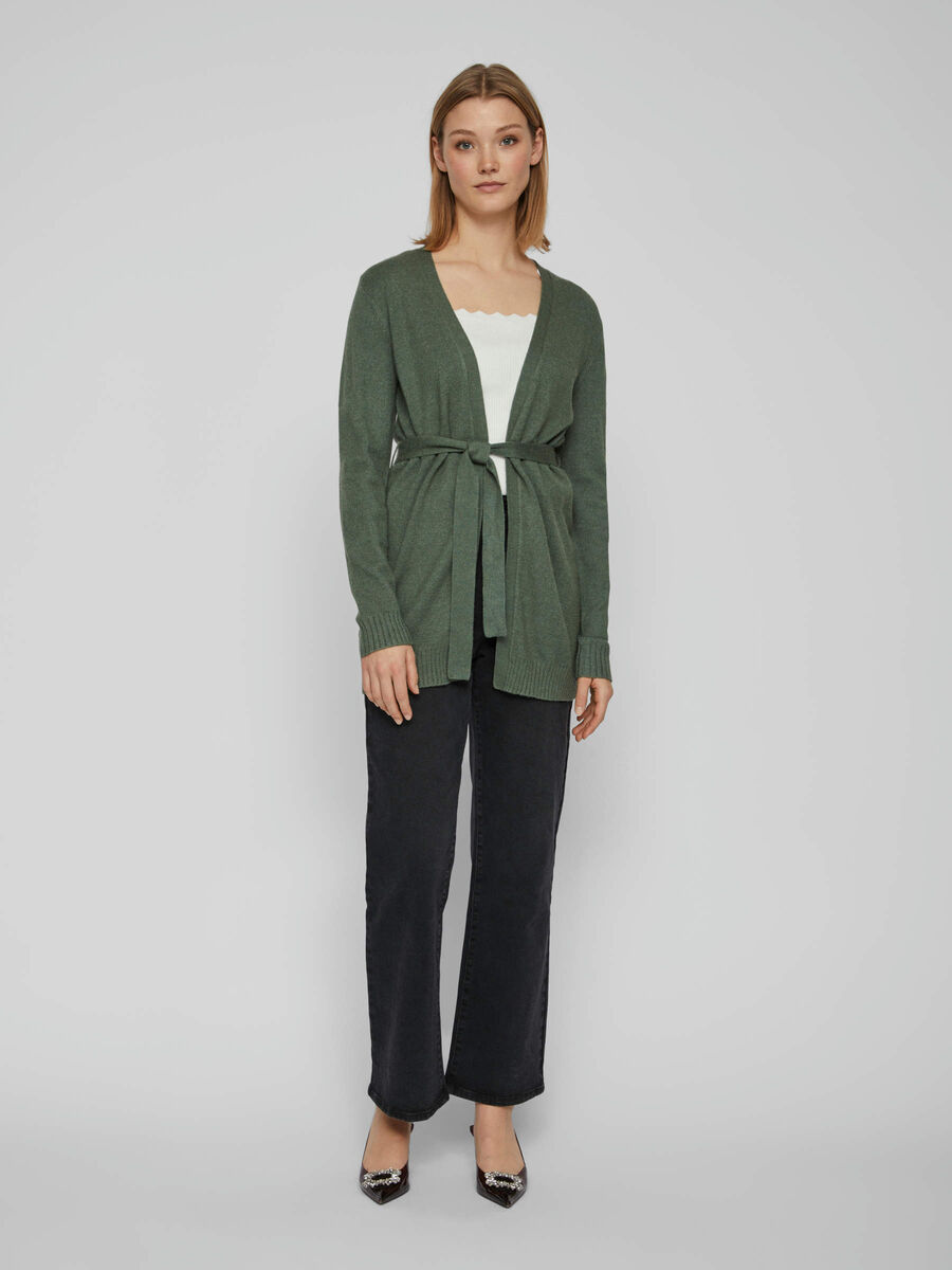 Vila BELTED KNITTED CARDIGAN, Duck Green, highres - 14082726_DuckGreen_999645_003.jpg