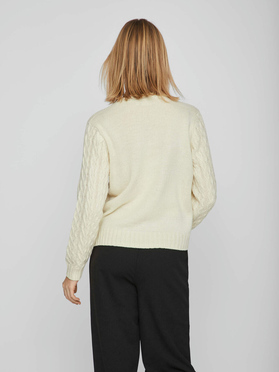 Vila CABLE KNITTED PULLOVER, Birch, highres - 14080488_Birch_004.jpg