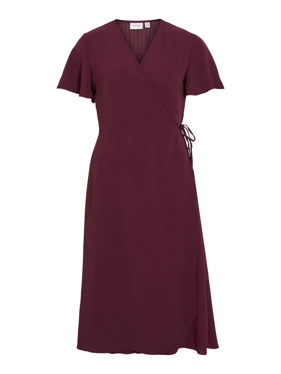 VILA VILOVIE SHORT SLEEVED WRAP DRESS, Fig, highres - 14059666_Fig_001.jpg