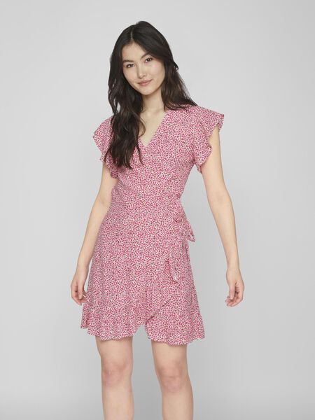 Vila SHORT WRAP DRESS, Pink Yarrow, highres - 14075775_PinkYarrow_956755_003.jpg
