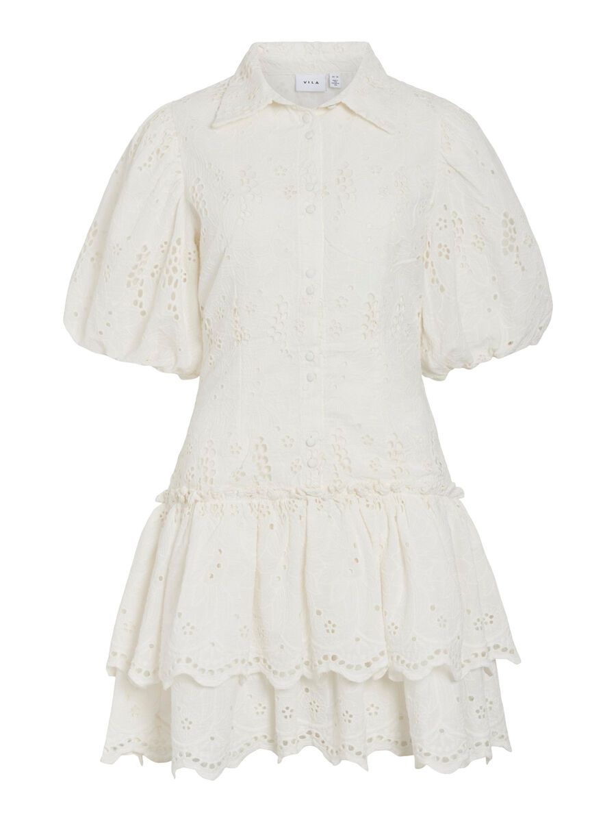 VILA VISMILLA SHORT SLEEVED SHORT DRESS, Snow White, highres - 14107230_SnowWhite_001.jpg