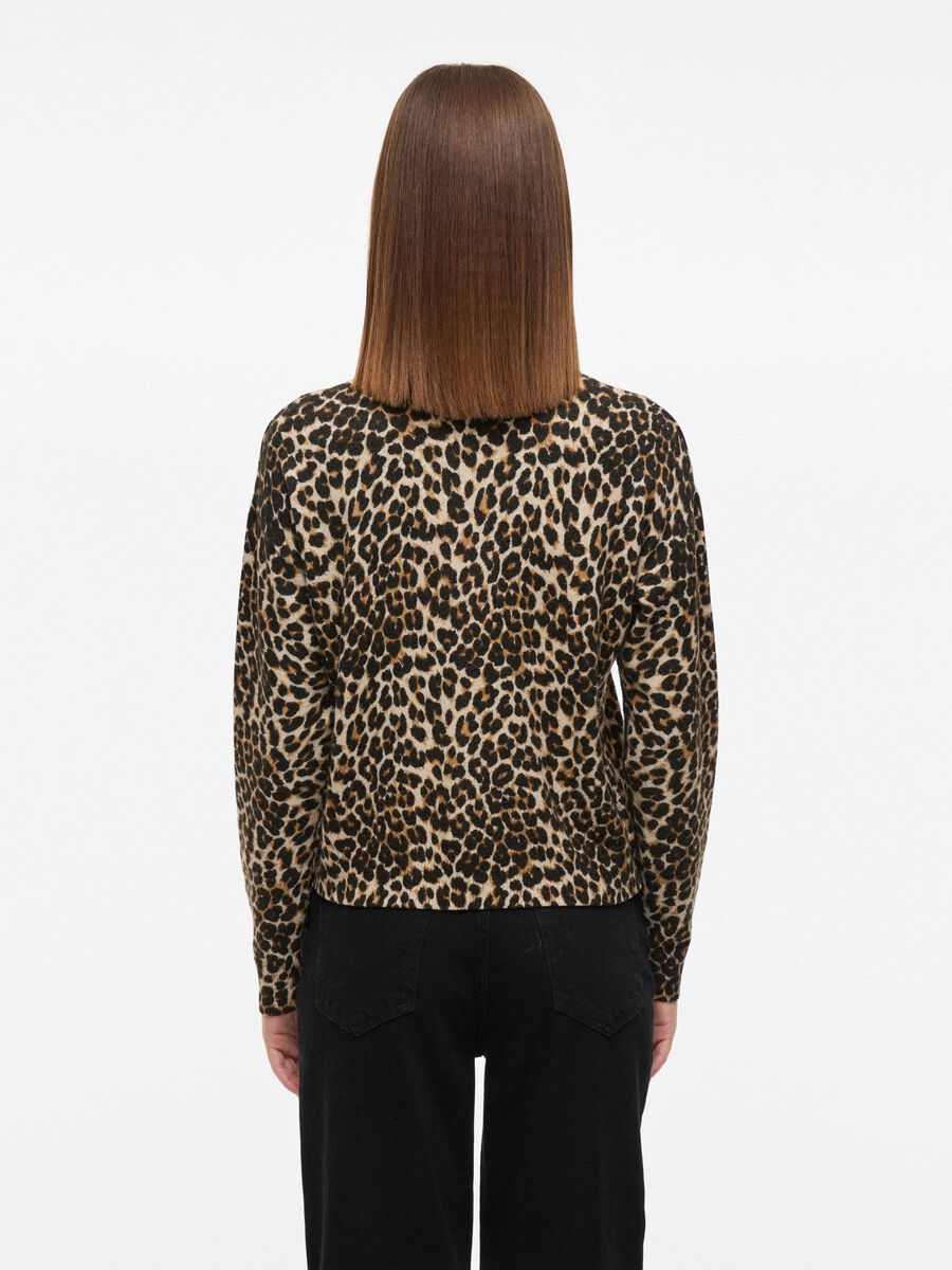VILA LEOPARD PRINT KNITTED CARDIGAN, Birch, highres - 14111237_Birch_1229711_004.jpg