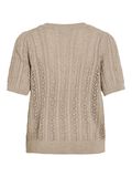 VILA SHORT SLEEVED KNITTED TOP, Natural Melange, highres - 14103437_NaturalMelange_002.jpg