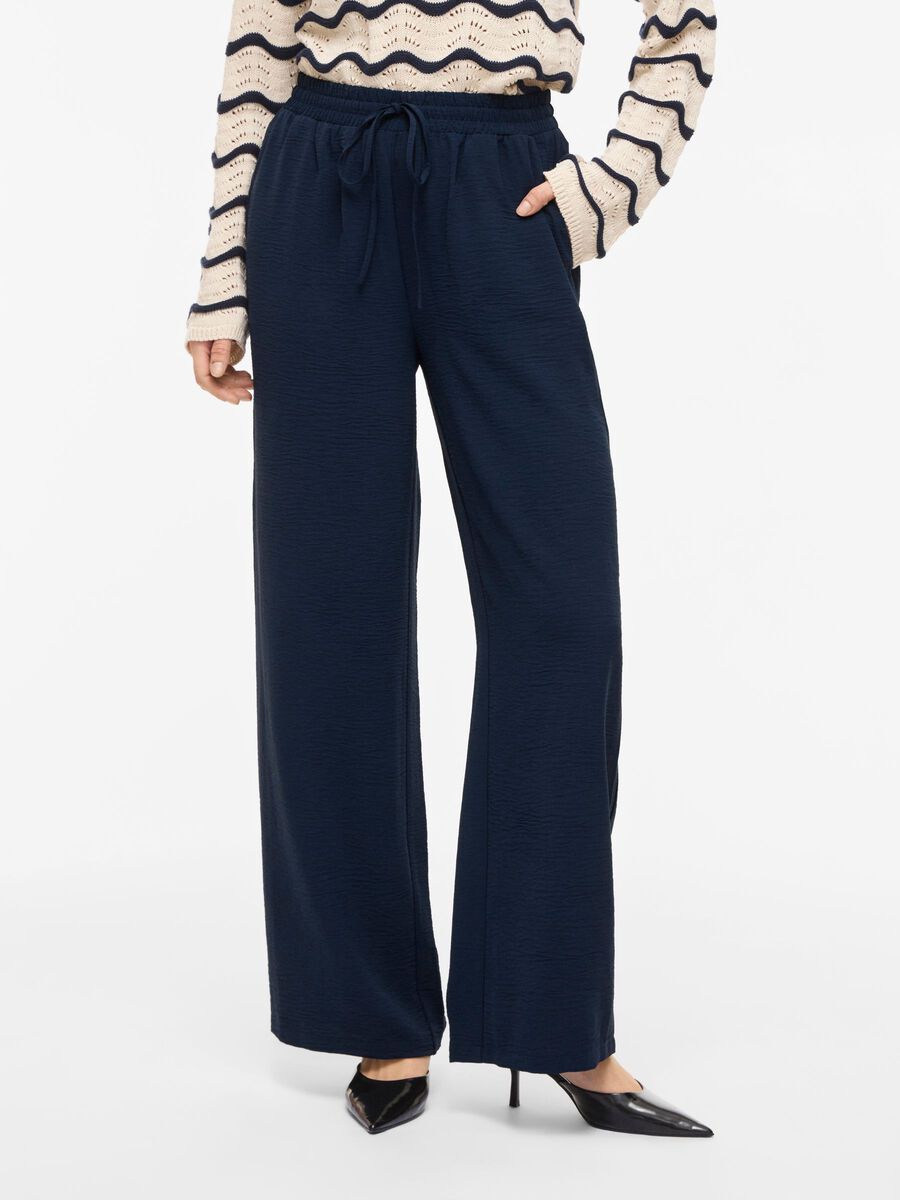 Product carousel image - HIGH WAIST WIDE-LEG TROUSERS, Navy Blazer | 1