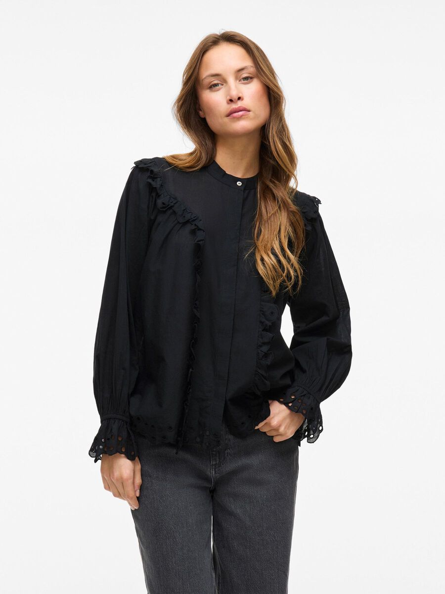 VILA LONG SLEEVED SHIRT, Black Beauty, highres - 14105144_BlackBeauty_003.jpg