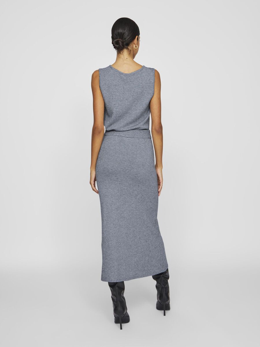 VILA MAXI KNITTED SKIRT, Medium Grey Melange, highres - 14103363_MediumGreyMelange_004.jpg