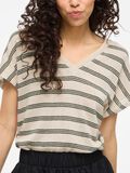 VILA VIHERMINA V-NECK SHORT SLEEVED TOP, Birch, highres - 14107634_Birch_1193750_006.jpg