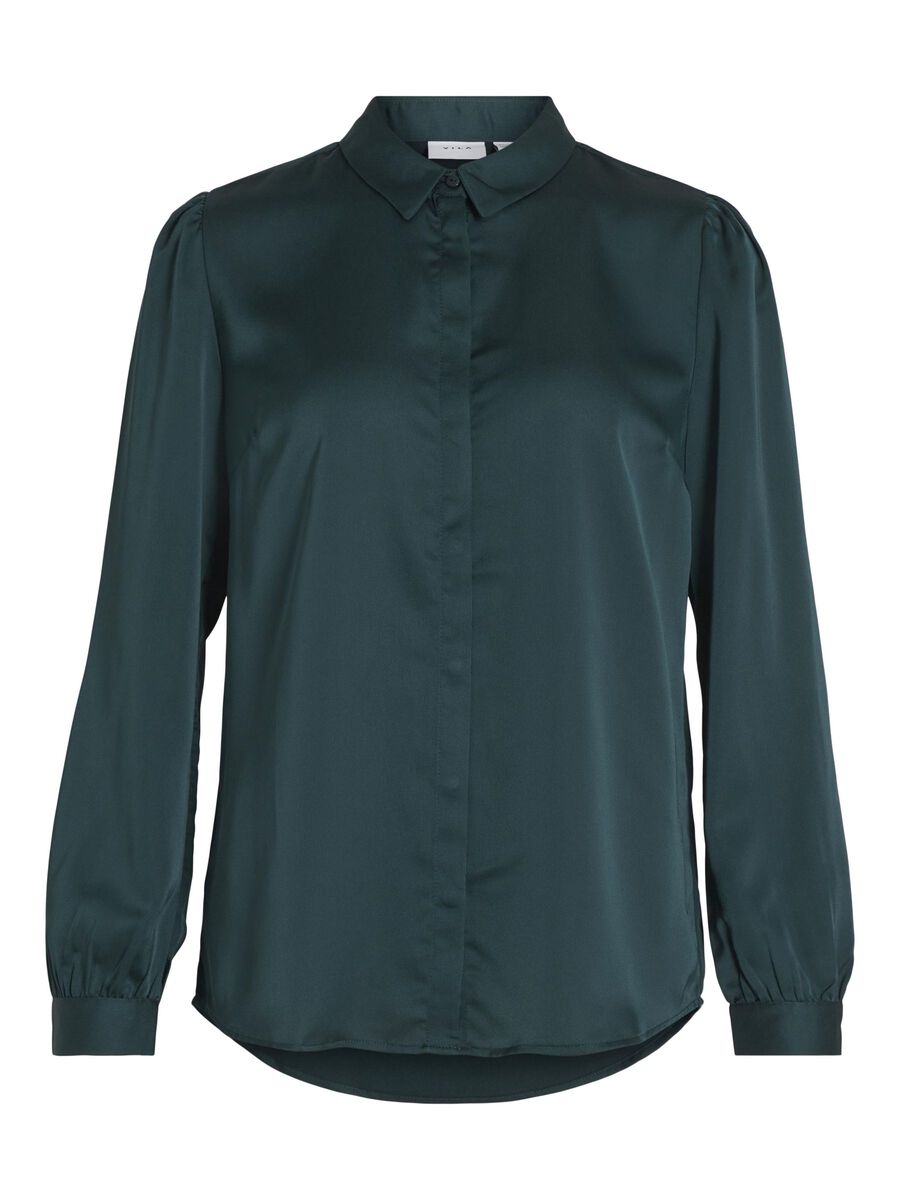 VILA VIELLETTE LONG SLEEVED SHIRT, Ponderosa Pine, highres - 14063320_PonderosaPine_001.jpg