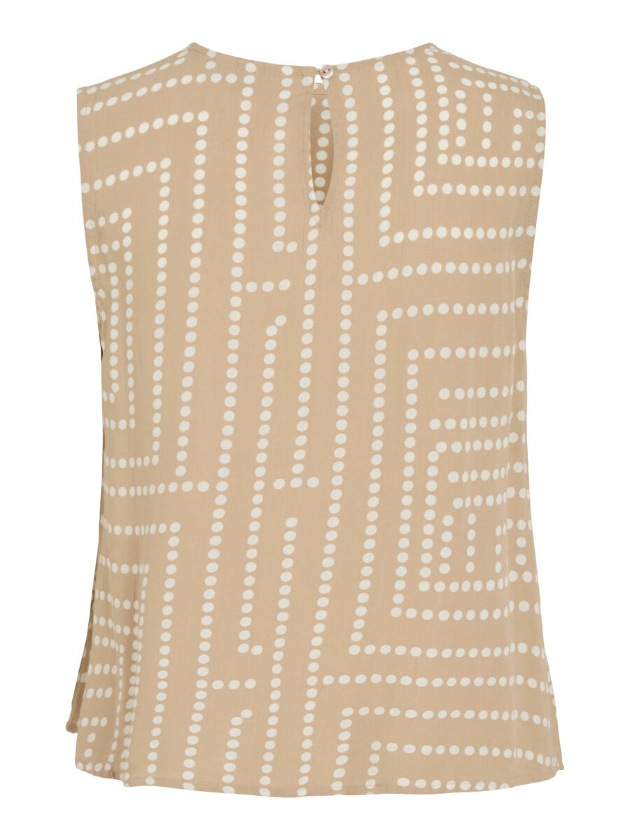 Product carousel image - VIFRELLI ROUND NECK SLEEVELESS TOP, Travertine | 2