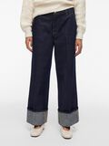 VILA MID-WAIST STRAIGHT FIT JEANS, Dark Medium Blue Denim, highres - 14107756_DarkMediumBlueDenim_003.jpg