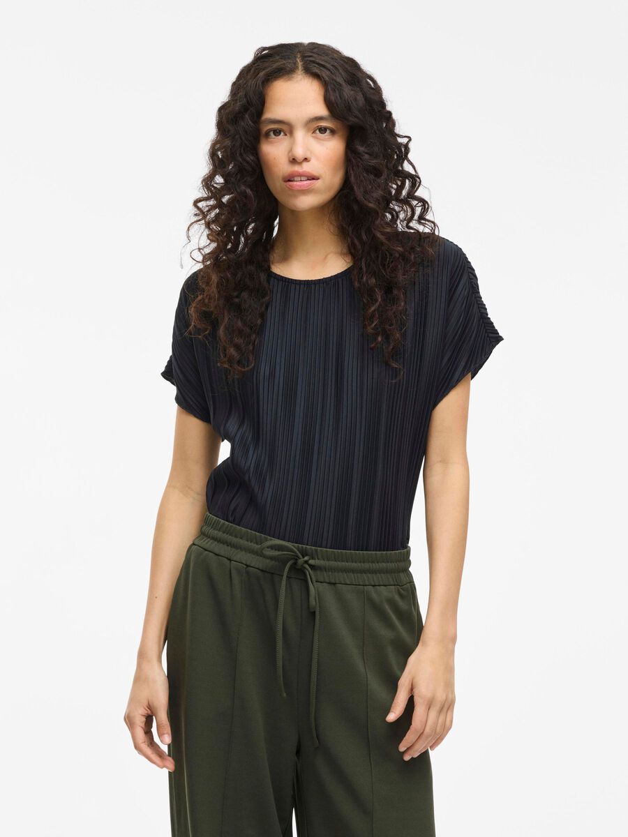 VILA VITAHLIA ROUND NECK CAP SLEEVE TOP, Black Beauty, highres - 14108026_BlackBeauty_003.jpg