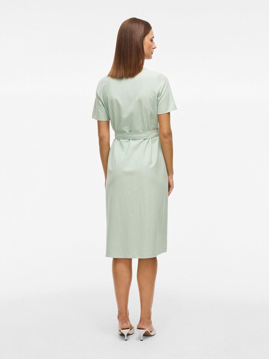 VILA SHORT SLEEVED MIDI DRESS, Silt Green, highres - 14096276_SiltGreen_004.jpg