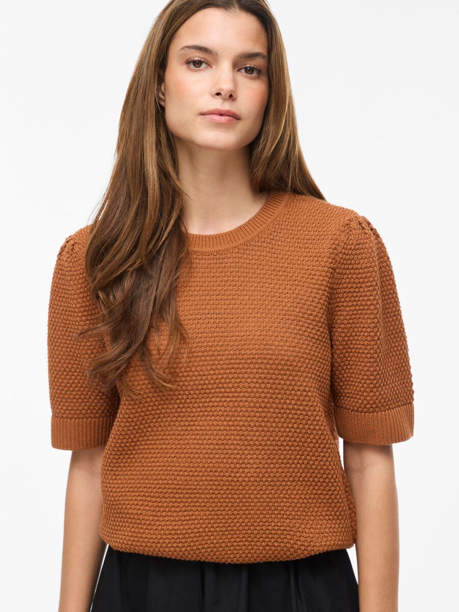 Carousel image - &Agrave; MANCHES COURTES TOP EN MAILLE, Argan Oil | 3