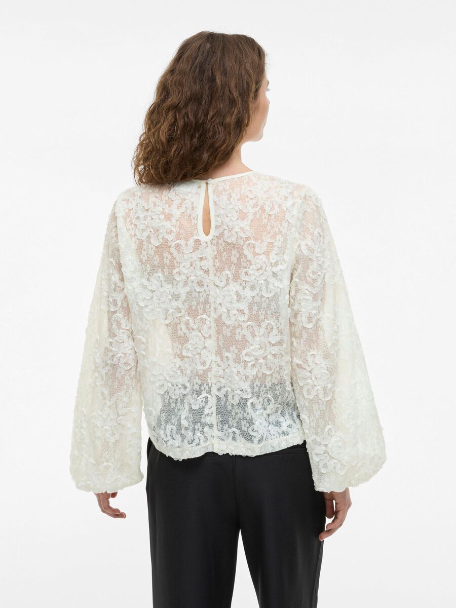 VILA ROUND NECK LONG SLEEVED TOP, Birch, highres - 14109270_Birch_004.jpg