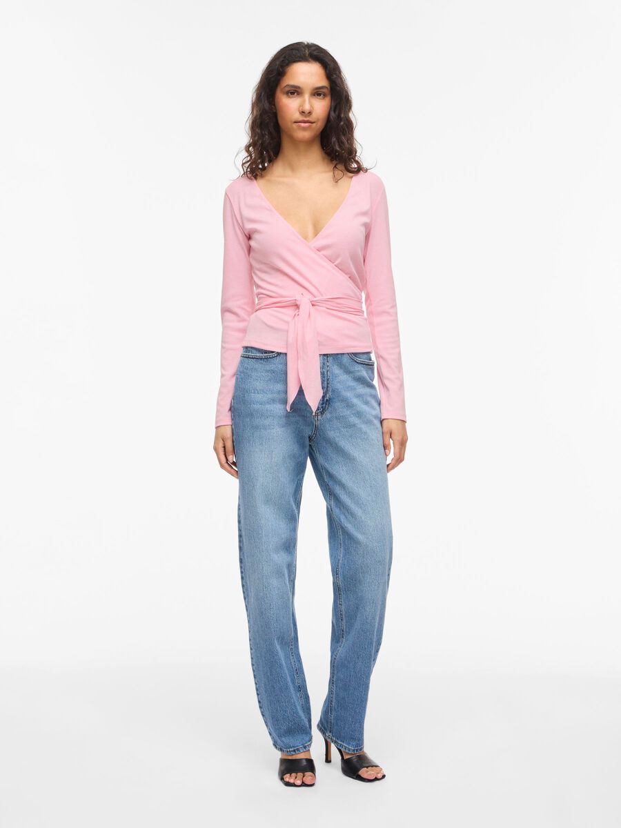 Carousel image - VIGINA LONG SLEEVED WRAP TOP, Cherry Blossom | 4