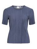 VILA VIPLISA PLEATED SHORT SLEEVED TOP, Vintage Indigo, highres - 14089481_VintageIndigo_001.jpg