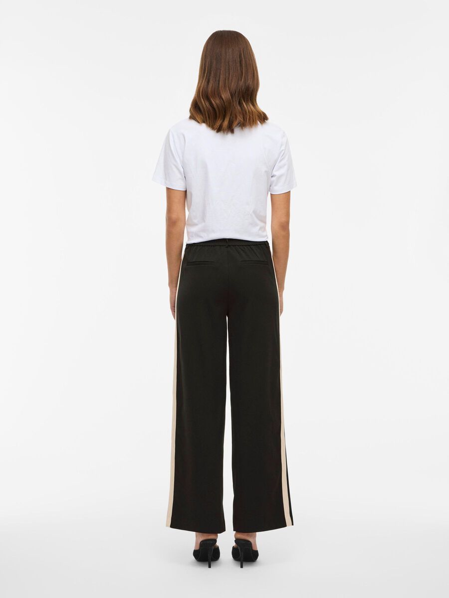 VILA PINSTRIPE HIGH WAISTED TROUSERS, Black, highres - 14089556_Black_1238218_004.jpg