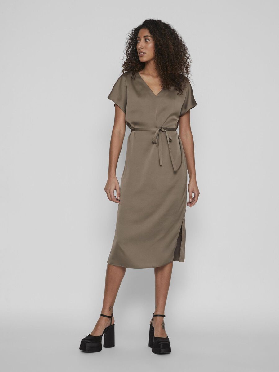 Vila KURZÄRMELIGES MIDIKLEID, Walnut, highres - 14078865_Walnut_003.jpg