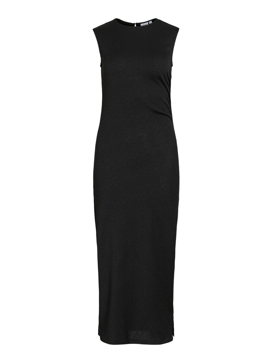 VILA VIDANNI MOUWLOOS MIDI JURK, Black, highres - 14113672_Black_001.jpg