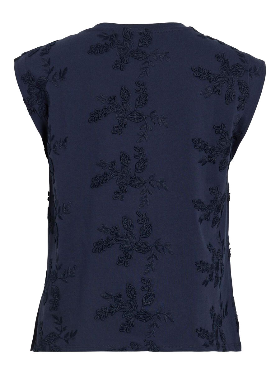 Carousel image - ROUND NECK SLEEVELESS TOP, Navy Blazer | 7