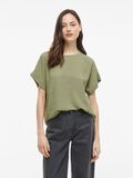 VILA ROUND NECK SHORT SLEEVED TOP, Oil Green, highres - 14101663_OilGreen_003.jpg