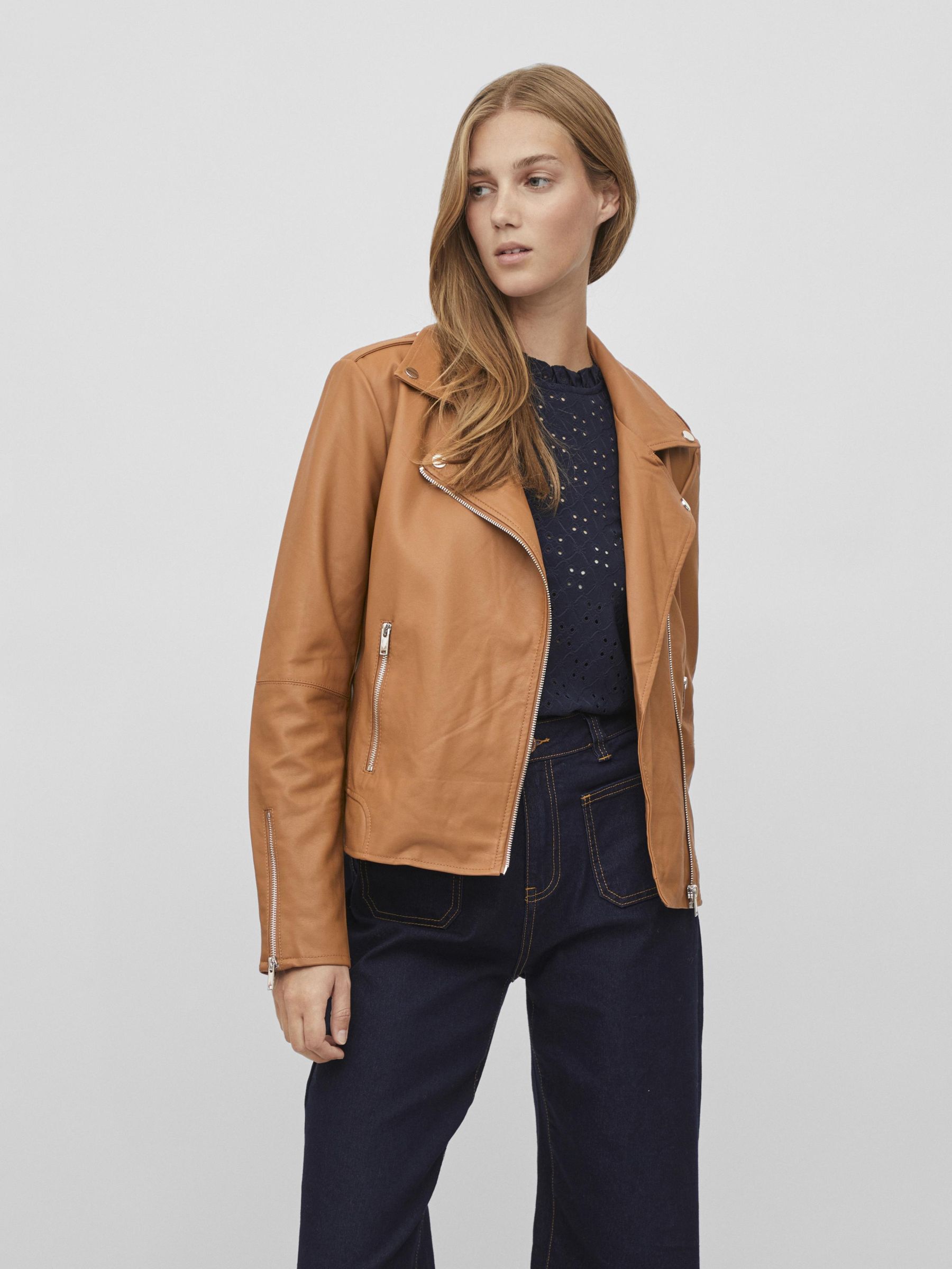Gelco Faux Leather Jacket beige second hand look Fashion Jackets Faux Leather Jacket 