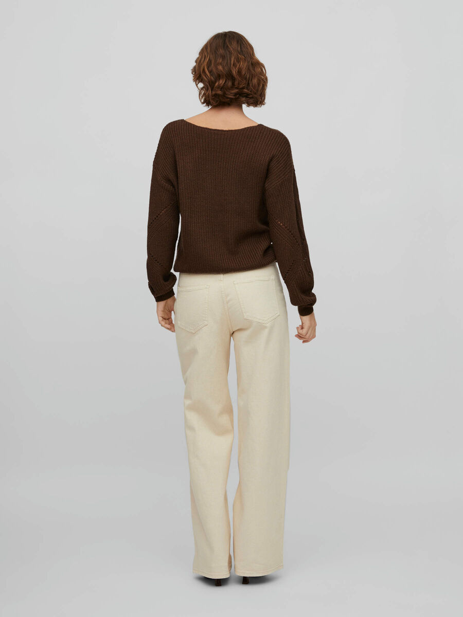VILA VIFREYA HIGH-WAIST WIDE FIT JEANS, Birch, highres - 14084736_Birch_004.jpg