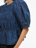 VILA VIHEIDI DENIM SHORT SLEEVED TOP, Dark Blue Denim, highres - 14111869_DarkBlueDenim_006.jpg
