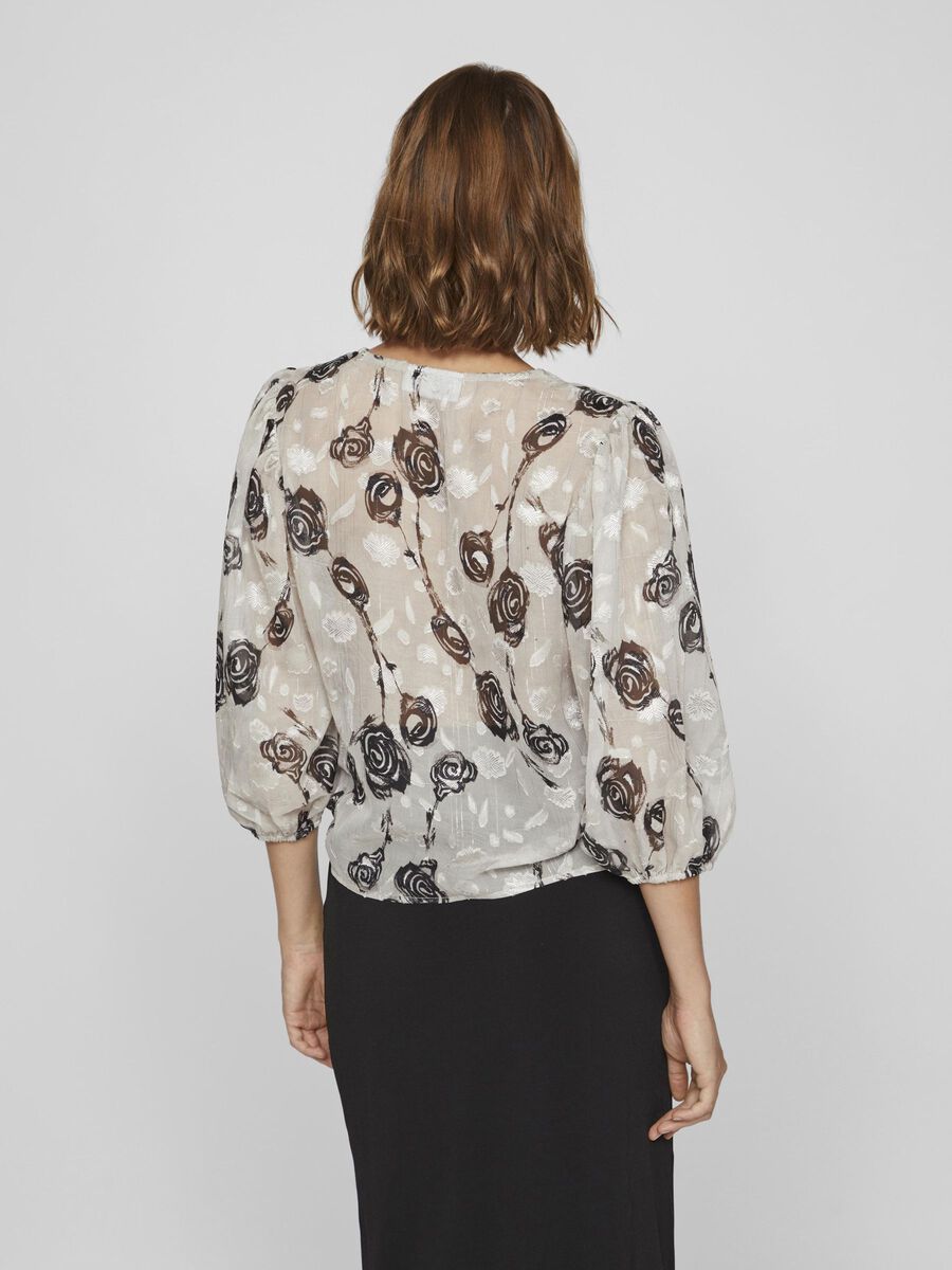 VILA PRINTED 3/4 SLEEVED TOP, Birch, highres - 14103168_Birch_1155082_004.jpg