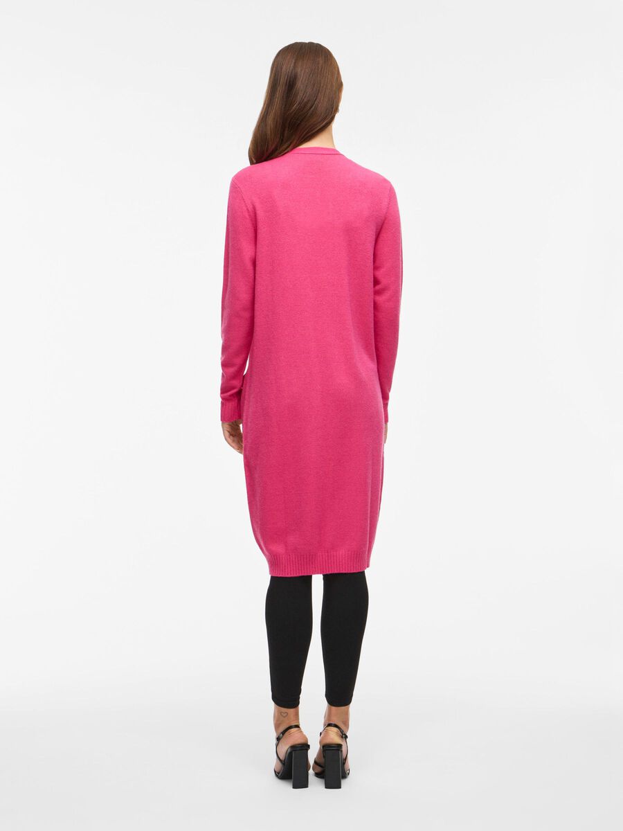 VILA VIRIL LONG KNITTED CARDIGAN, Magenta, highres - 14042770_Magenta_1108613_004.jpg