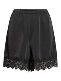 Product image thumbnail - VIKLARA LACE-TRIM SHORTS, Black | 1
