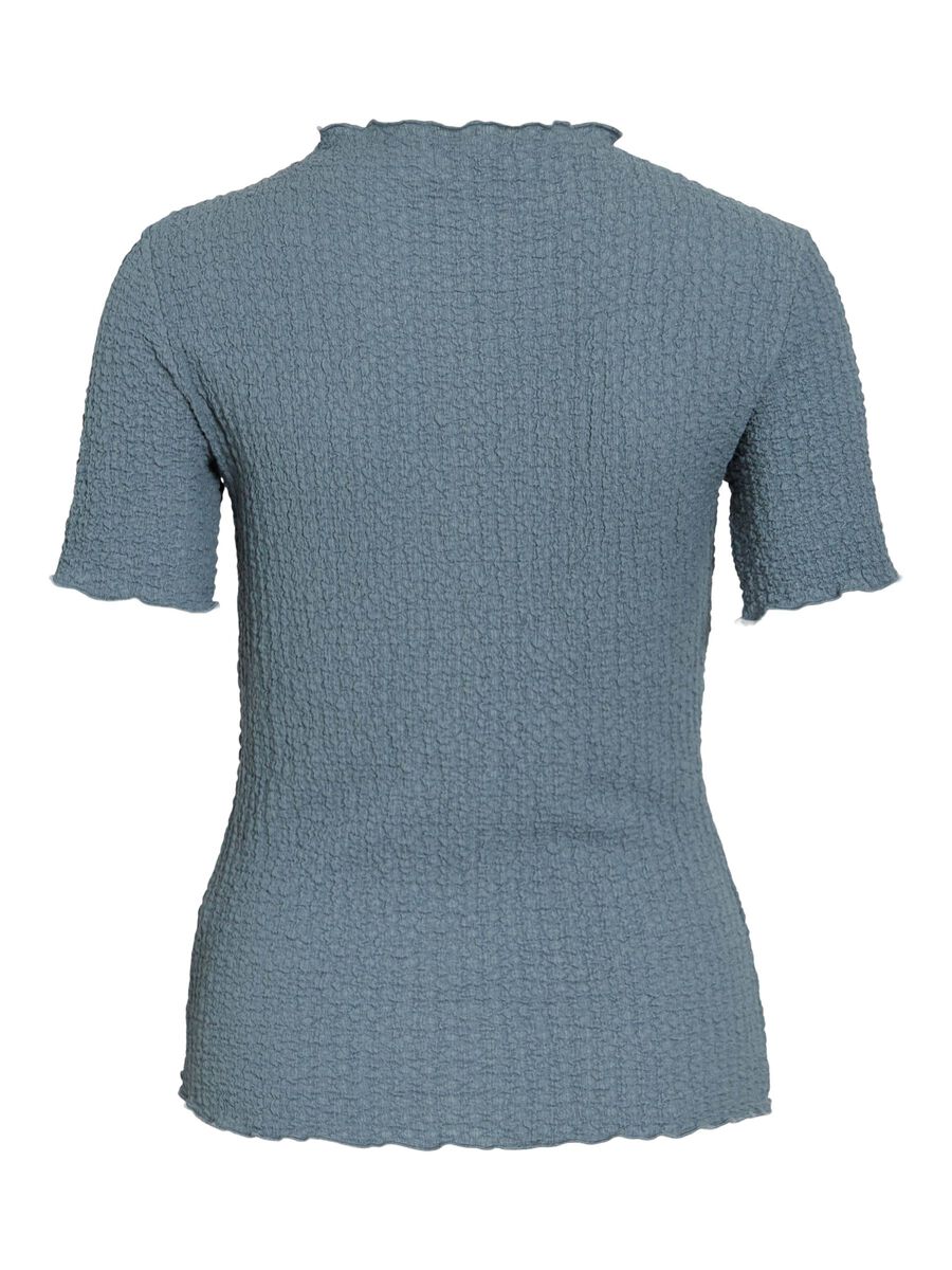 VILA VIMALMEN HIGH NECK SHORT SLEEVED TOP, Coronet Blue, highres - 14112683_CoronetBlue_002.jpg